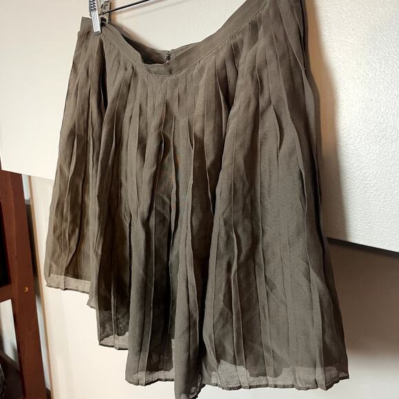 J. Crew Silk Blend Pleated Ruffled Mini Skirt in Gray Women's Size 6 EUC - Picture 6 of 12